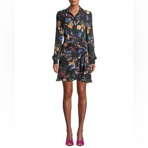Parker Ora Black Floral Long Sleeve Mini Dress
